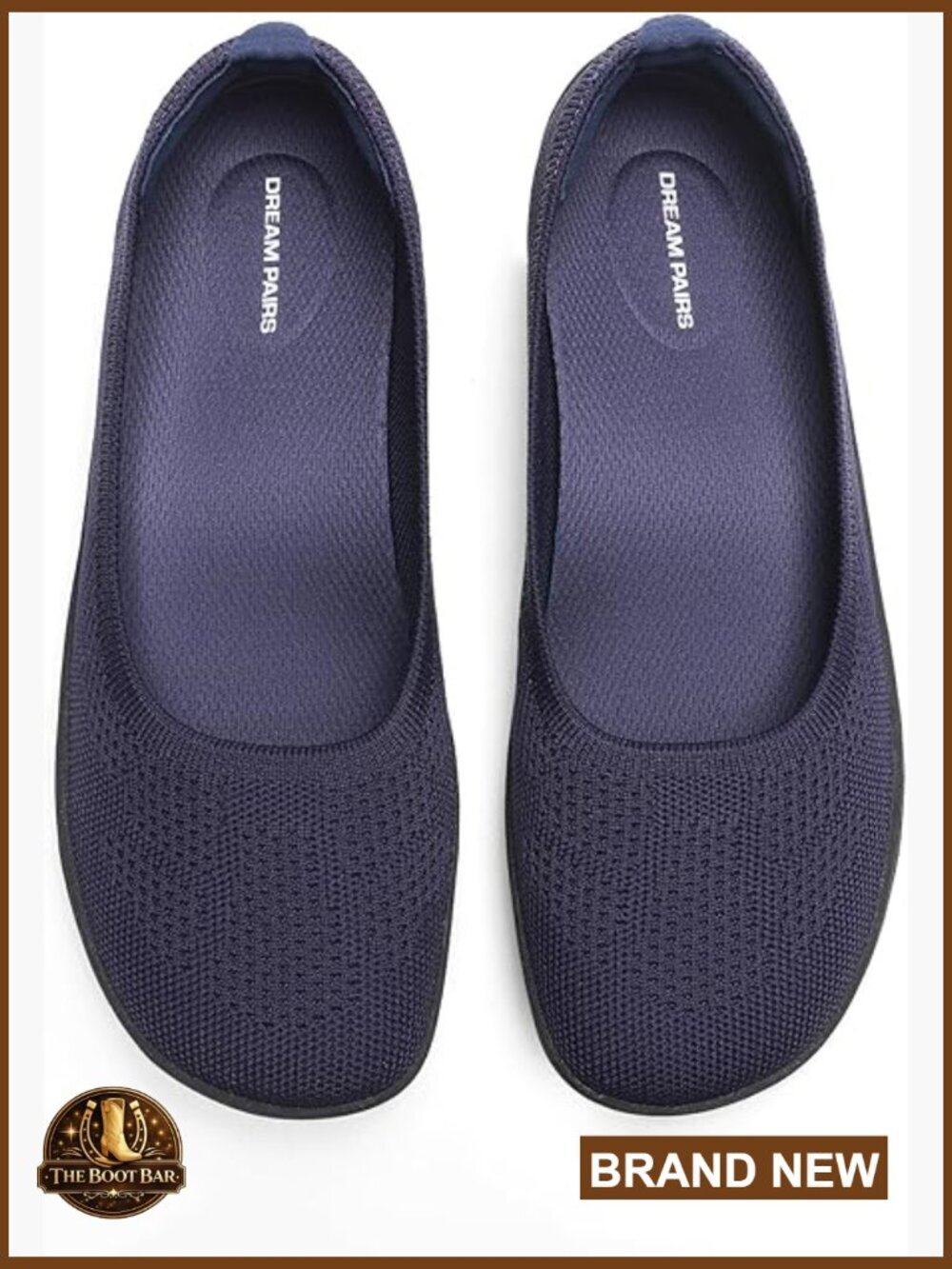 Womens Knit Flats Arch Support Wide Toe Box Slip On Dressy Casual Office Travel